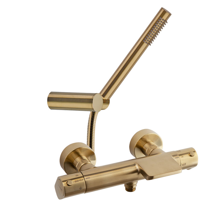 RAMON SOLER 363901DOC ALEXIA Thermostatic Bathroom Shower Tap with Waterfall Spout with Brushed Gold Shower Equipment