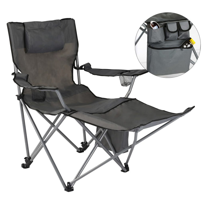 VXL HI Luxurious Camping Chair with Footrest Anthracite