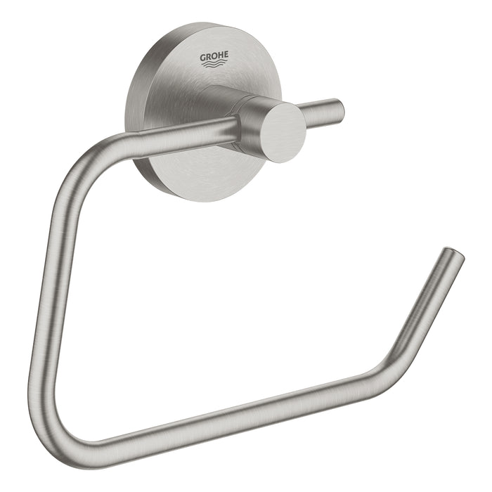 GROHE 40 689 001 ESSENTIALS Toilet Roll Holder Without Lid Matte Steel