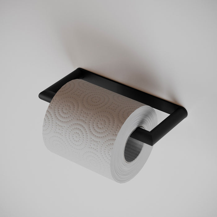 COSMIC 474002024 MICRA Toilet Roll Holder Without Lid Black (16.5X7X1.4cm)