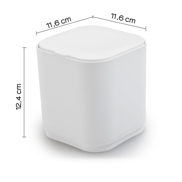GEDY 63082200300 SEVENTY Tabletop Trash Can With Lid White
