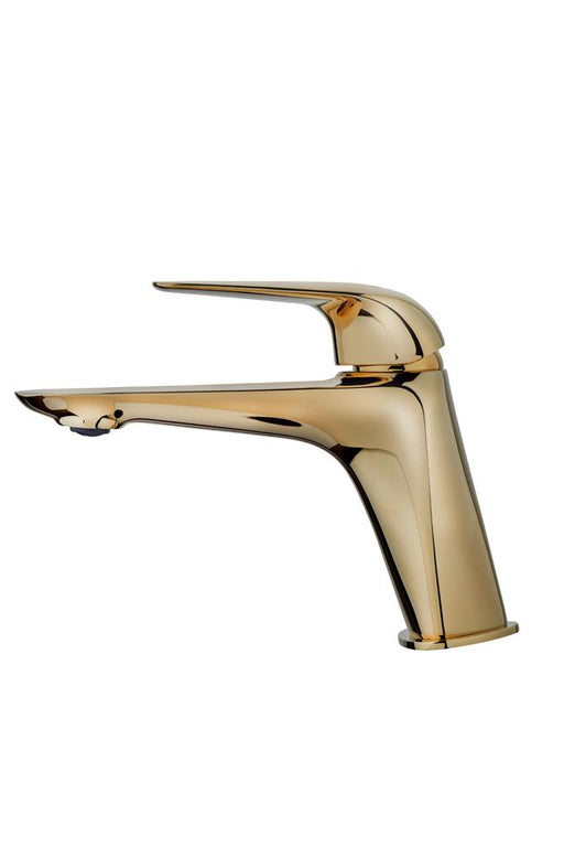 Comprar Grifo de lavabo dorado cepillado cuello cisne encastrado online