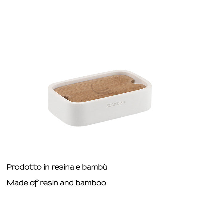 GEDY 13110200000 NINFEA Soap Dish White-Bamboo