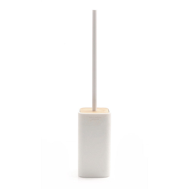 GEDY 13330200000 NINFEA White-Bamboo Toilet Brush Holder
