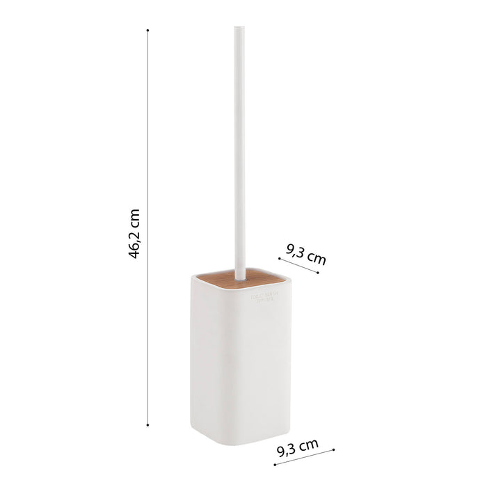 GEDY 13330200000 NINFEA White-Bamboo Toilet Brush Holder