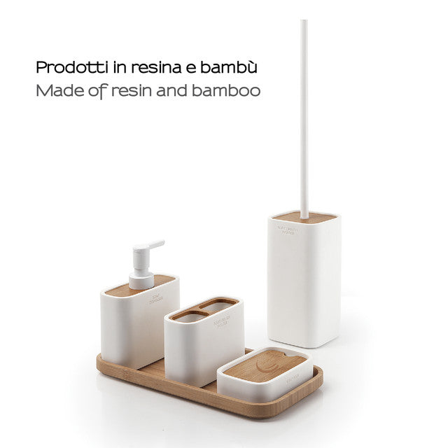 GEDY 13990200001 NINFEA Set 2 Pieces Matte White-Bamboo