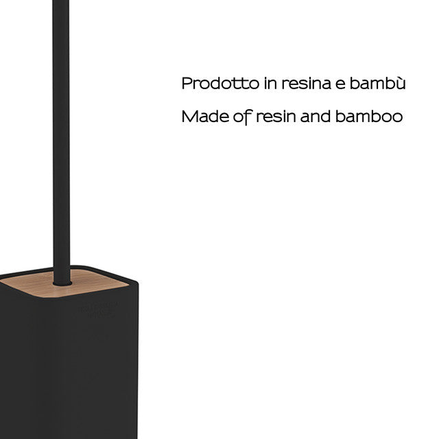 GEDY 13331400000 NINFEA Toilet Brush Holder Black-Bamboo
