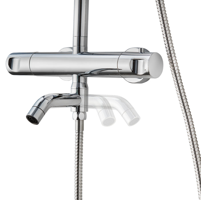 STROHM TEKA 841480200 MANACOR Bathroom Shower Column with Folding Bathtub Tap Chrome