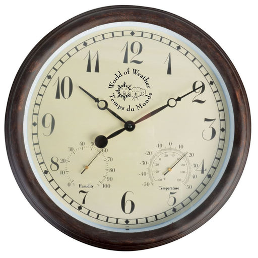 VXL Esschert Design Reloj Con Termo Higrómetro 30,5 Cm Tf008 5 a 7 Días VXL 