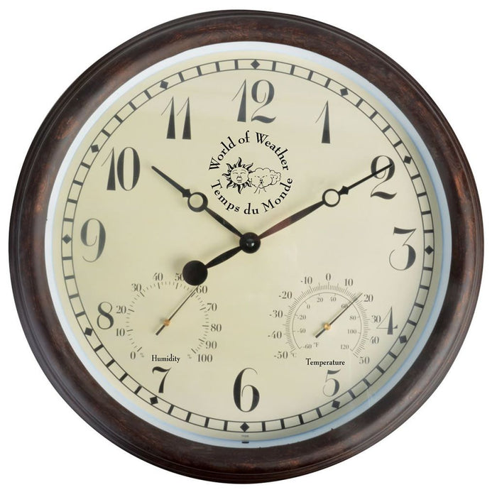 VXL Esschert Design Reloj Con Termo Higrómetro 30,5 Cm Tf008 5 a 7 Días VXL 