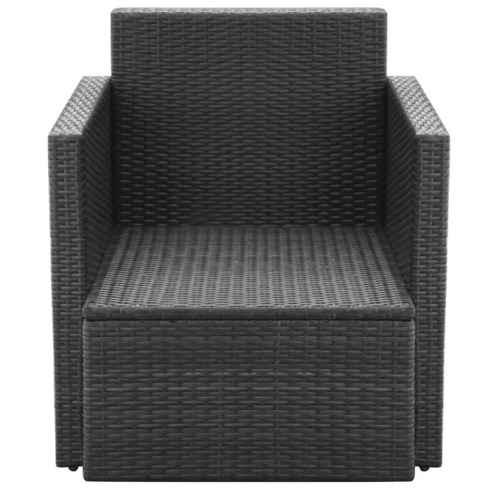 VXL Garden Chairs With Cushions Black Synthetic Rattan
