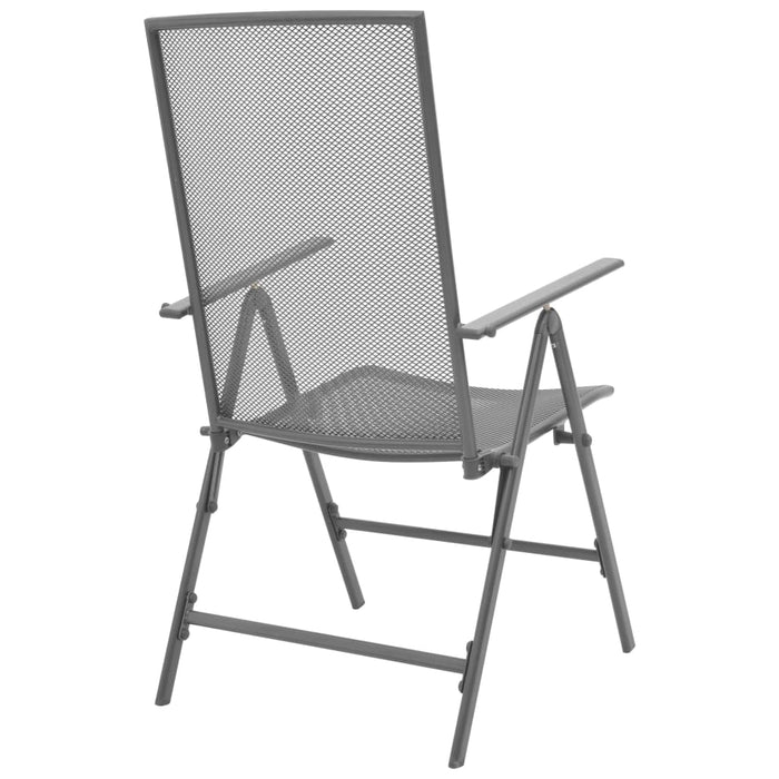 VXL Stackable Garden Chairs 2 Units Gray Steel