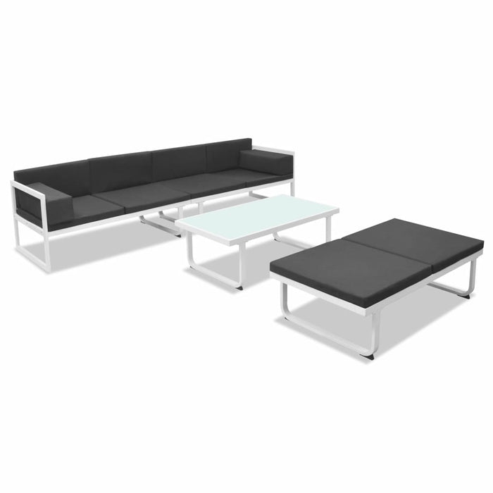 VXL Set De Muebles De Jardín 4 Piezas Y Cojines Aluminio Negro 5 a 7 Días VXL 