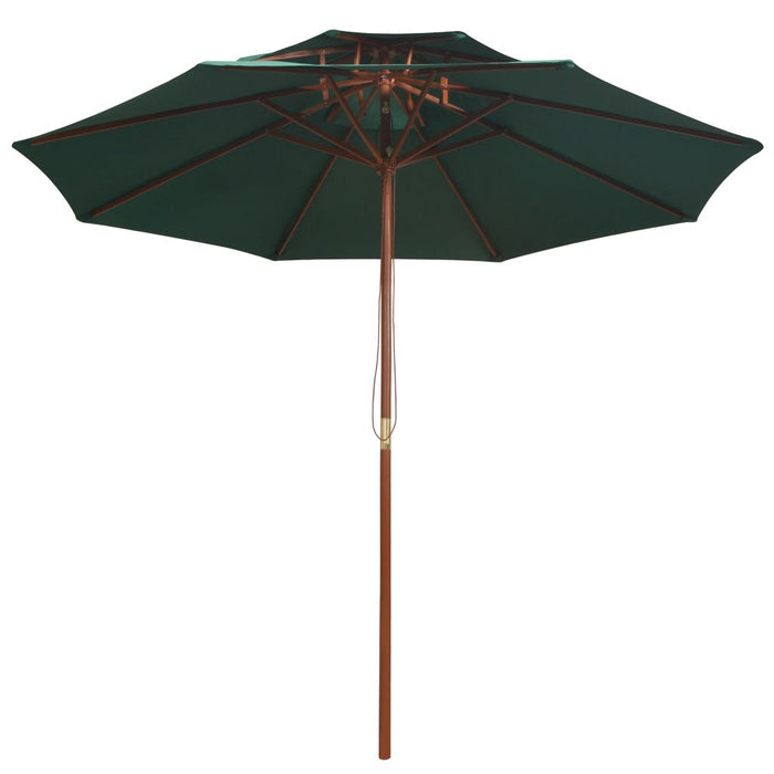 VXL Two-Story Parasol 270X270 Cm With Green Wooden Pole