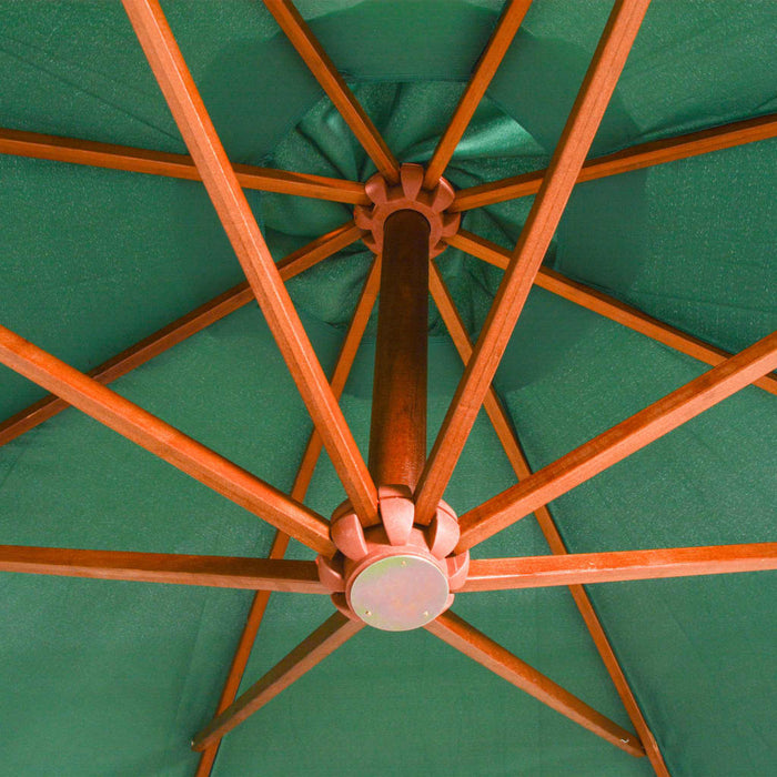 VXL Hanging Umbrella 350 Cm With Green Wooden Pole