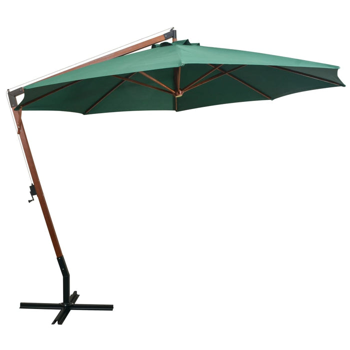 VXL Hanging Umbrella 350 Cm With Green Wooden Pole