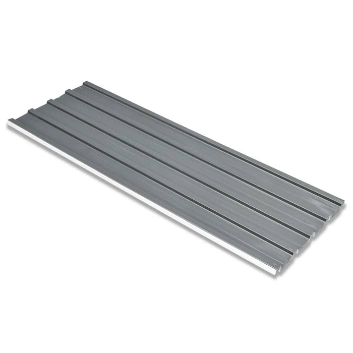 VXL Panel para tejado acero galvanizado gris 12 unidades