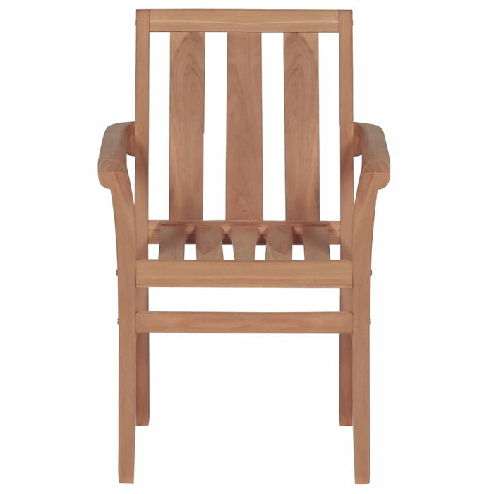 VXL Stackable Garden Chairs 2 Units Solid Teak Wood
