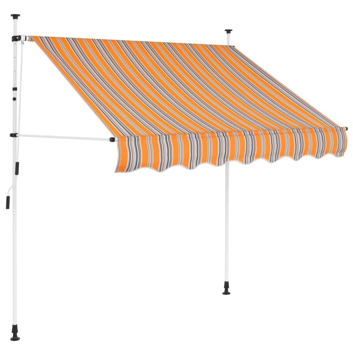 VXL Manual Retractable Awning 200 Cm Yellow and Blue Stripes