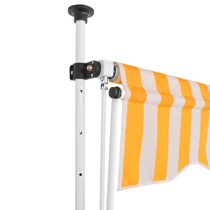 VXL Manual Retractable Awning 150 Cm Orange and White Striped