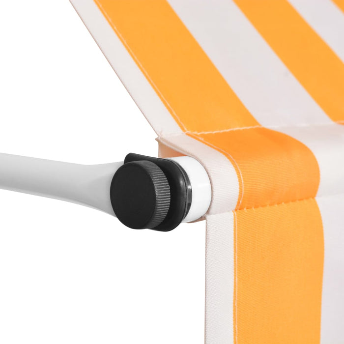 VXL Manual Retractable Awning 200 Cm Orange and White Striped