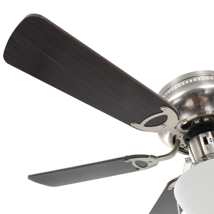 VXL Ceiling Fan Adorned With Lamp 82 Cm Dark Brown