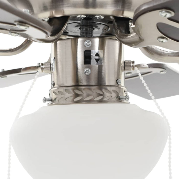 VXL Ventilador De Techo Adornado Con Lámpara 82 Cm Marrón Oscuro
