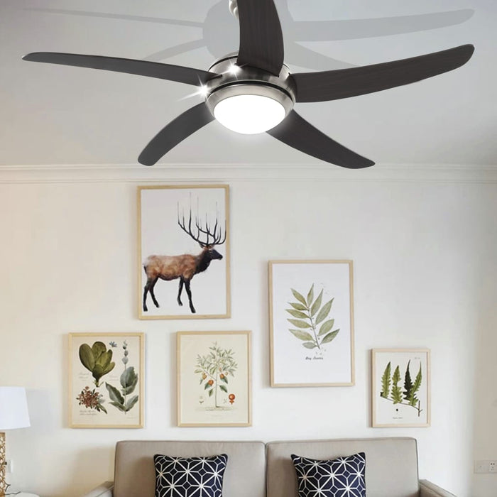 VXL Ceiling Fan Adorned With Lamp 128 Cm Brown