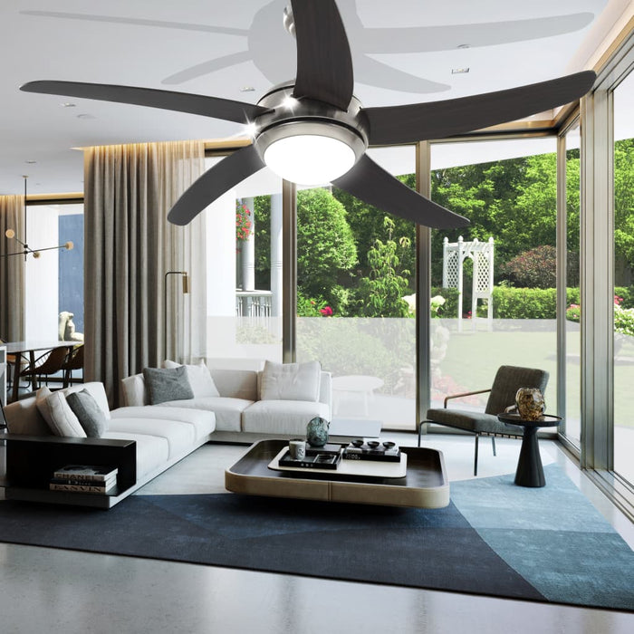 VXL Ceiling Fan Adorned With Lamp 128 Cm Brown