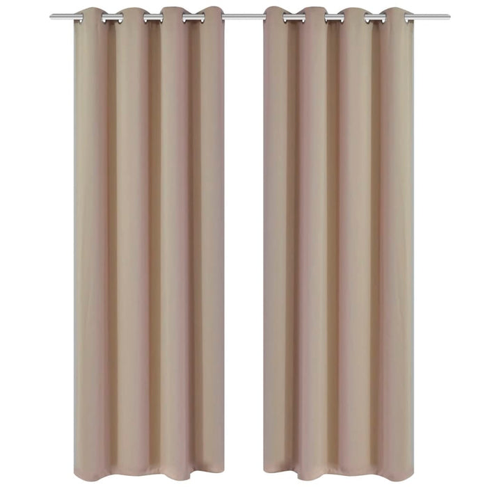 VXL Blackout Curtains 2 Pieces with Metal Eyelets 135X175 Cm Cream