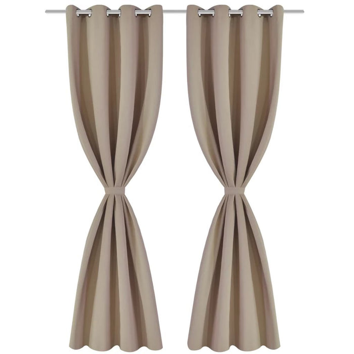VXL Blackout Curtains 2 Pieces with Metal Eyelets 135X175 Cm Cream