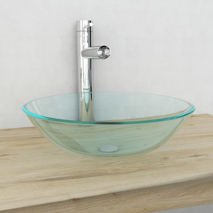 VXL Transparent tempered glass washbasin 42 cm