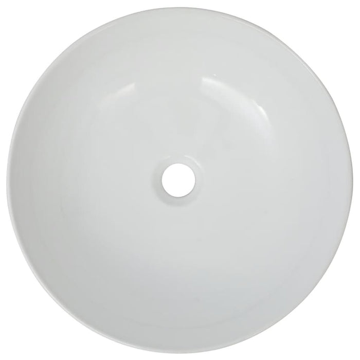 VXL Lavabo redondo de cerámica blanco 41,5x13,5 cm