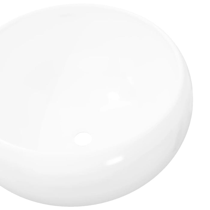 VXL Lavabo redondo de cerámica 40x15 cm blanco