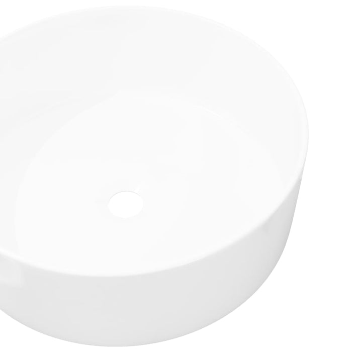 VXL Lavabo redondo de cerámica blanco 40x15 cm