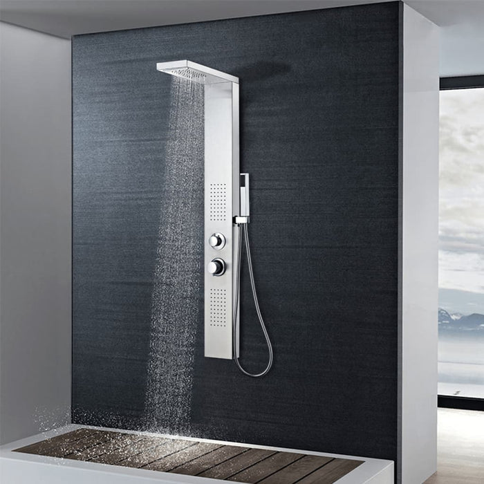 VXL Sistema de panel de ducha acero inoxidable cuadrado