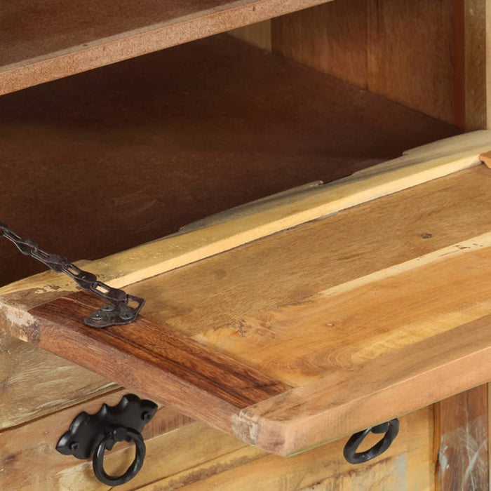 VXL Zapatero de 4 estantes con cajón madera maciza reciclada