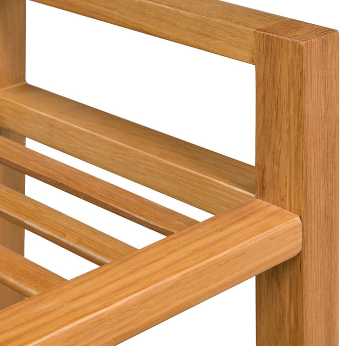 VXL Shoe rack with two shelves solid oak wood 50x27x40 cm