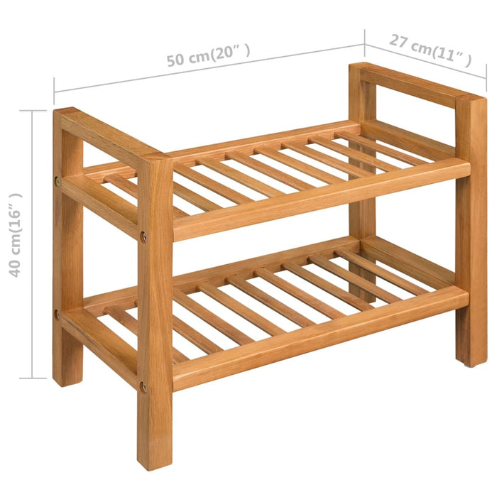 VXL Zapatero con dos estantes madera de roble maciza 50x27x40 cm