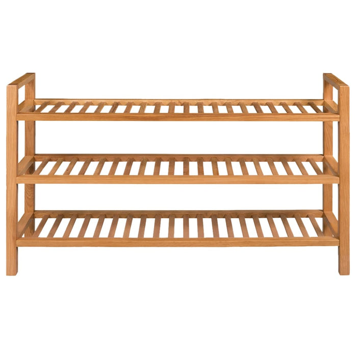 VXL Zapatero con 3 estantes madera maciza de roble 100x27x60 cm