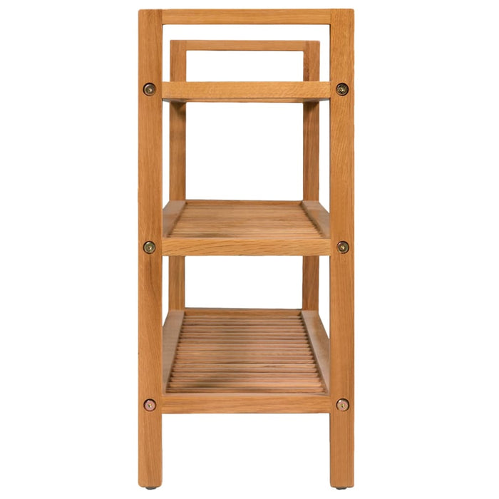 VXL Shoe rack with 3 shelves solid oak wood 100x27x60 cm