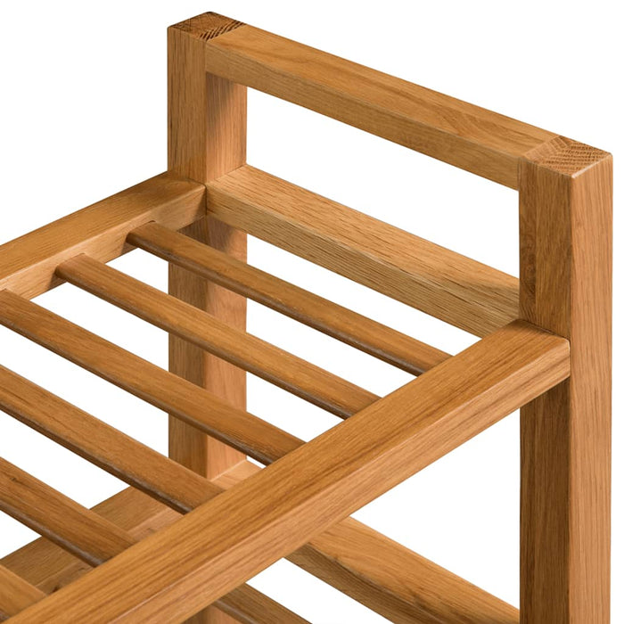 VXL Zapatero con 3 estantes madera maciza de roble 100x27x60 cm