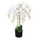 VXL Planta Artificial Orquídea Con Macetero 75 Cm Blanca 5 a 7 Días VXL 