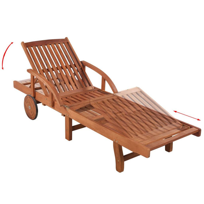 VXL Loungers 2 Units and Solid Acacia Wood Table