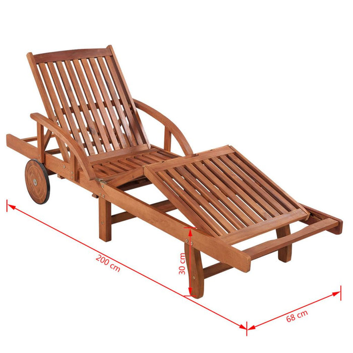 VXL Loungers 2 Units and Solid Acacia Wood Table