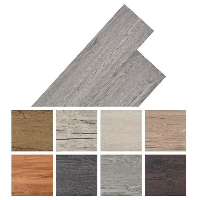 VXL Non-self-adhesive floor planks PVC dark gray 5.26 m² 2 mm