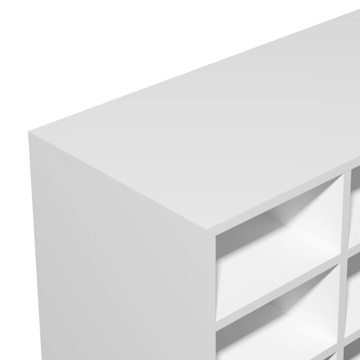 VXL White chipboard shoe rack 92x30x67.5 cm