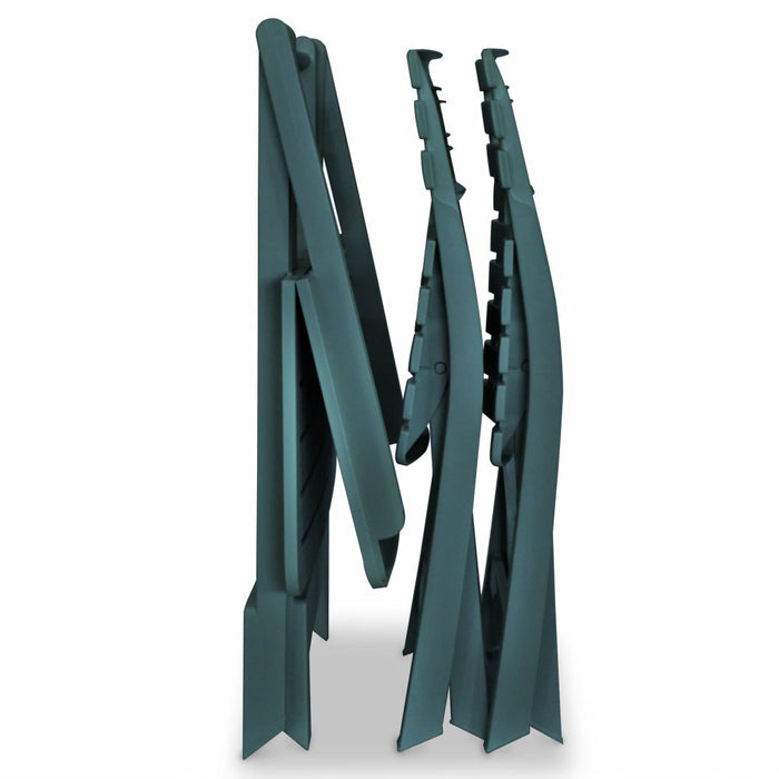VXL Mesa Y Sillas Bistró De Jardín Plegables 3 Pzas Plástico Verde