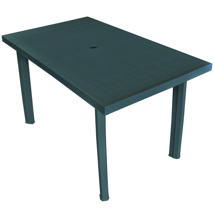 VXL Garden Table 126X76X72 Cm Green Plastic