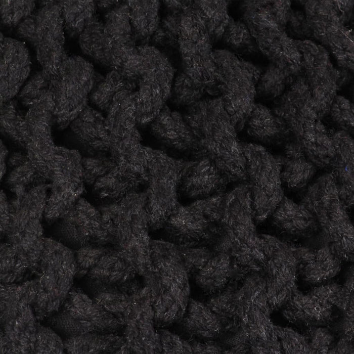 VXL Handwoven pouf 50x35 cm black cotton